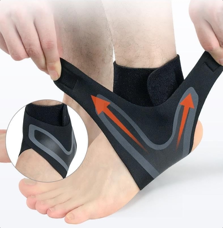1pair Ankle Brace Support Compression Sleeve Plantar Fasciitis Pain Relief Foot Wrap