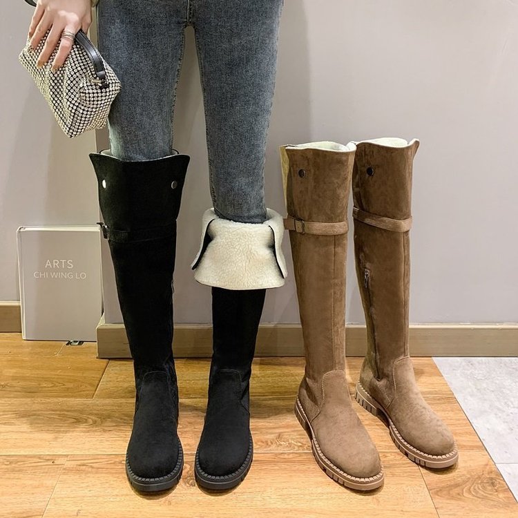 Title 5, Korean Style Fashion Thick Heel Skinny Boots Ov...