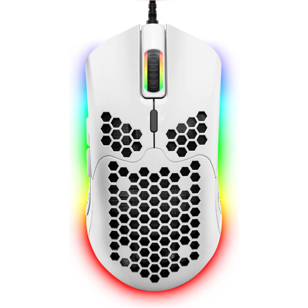 Ratón Gaming RGB con Cable Ligero 7 Botones 6400DPI Blanco - imagen 1