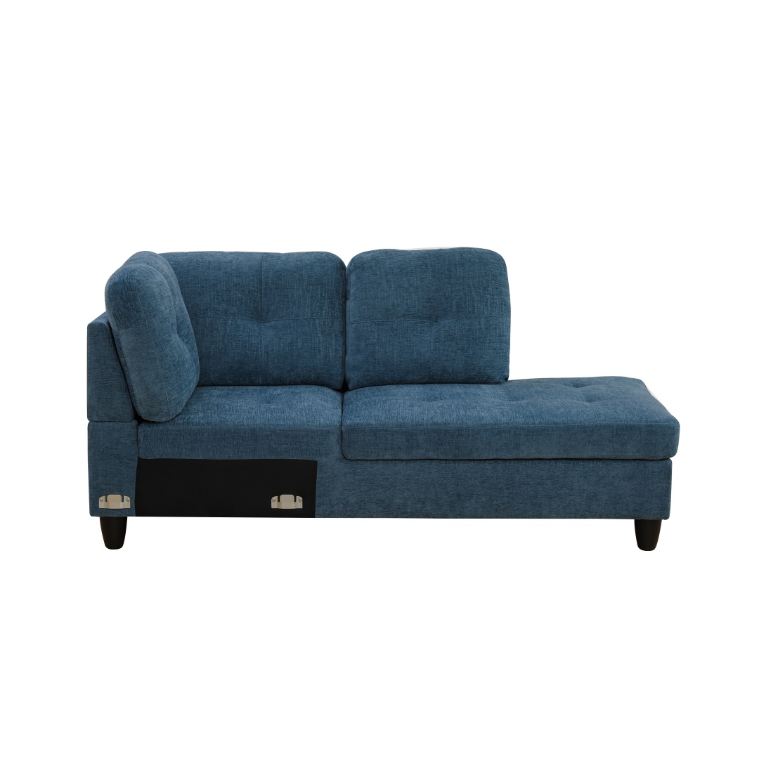 Pickup Only--Blue Flannel 3-Piece Couch Living Room Sofa Set