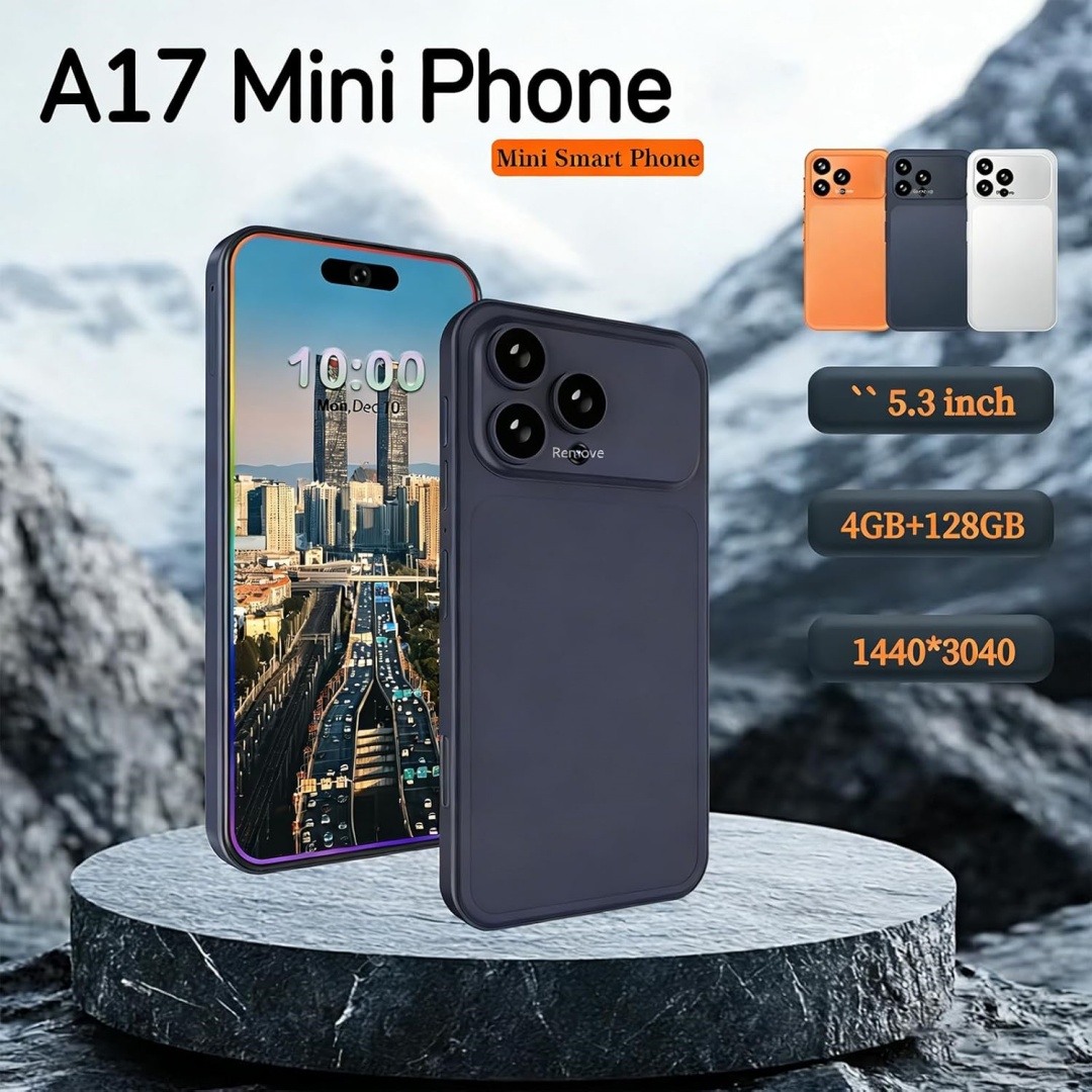 5.3in HD Mini Unlocked Phone,4-128GB,5G Unlocked Phone,Android 14 Smartphone,5000mAh Battery-Dual SIM-Face High Quality 7