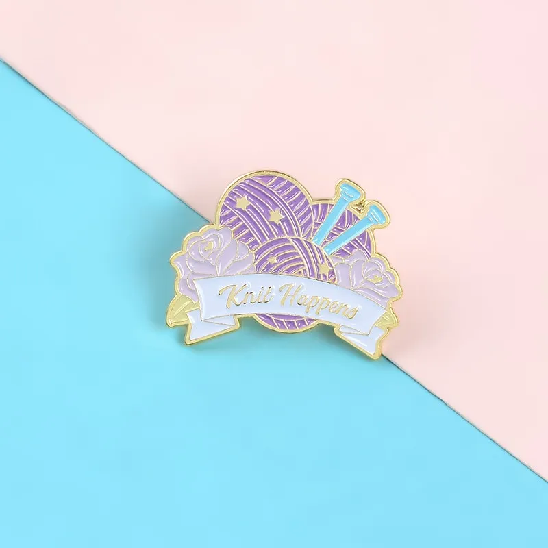 Alloy drip brooch - Purple
