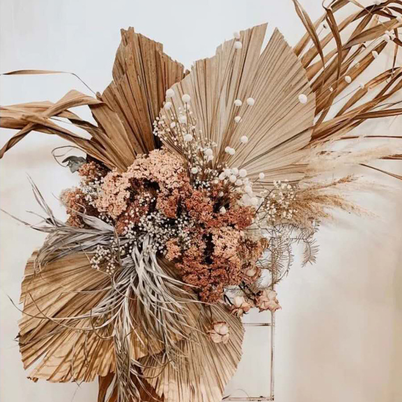 Palm Fan Leaf Dried Flower Palm Leaf Window Reception Party Art Wall Hanging Decoration Wedding Arch Arrangement