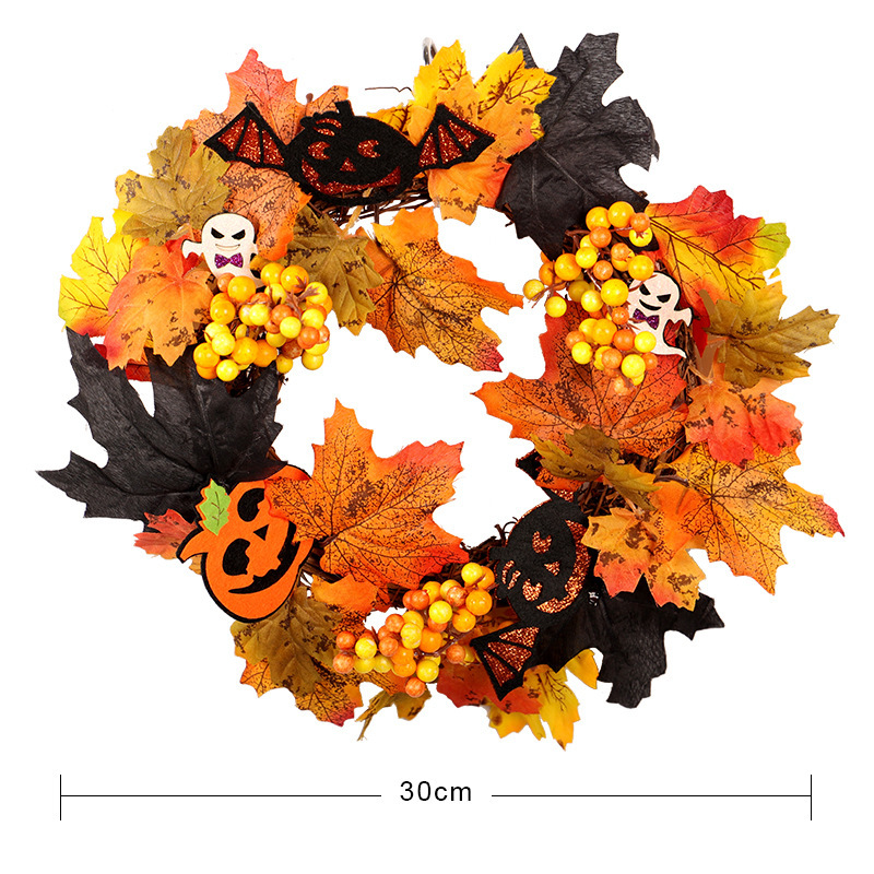 Christmas simulation autumn maple leaf garland with lights