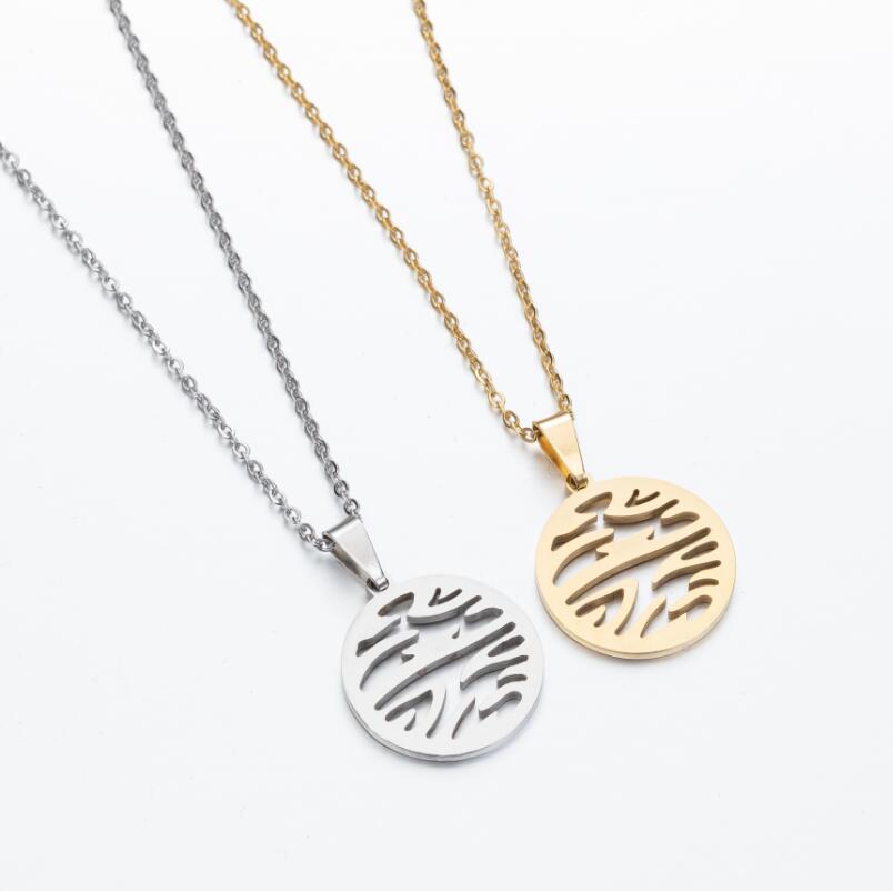 European and American style Foreign trade new stainless steel geometric round water wave clavicle chain ladies simple niche design