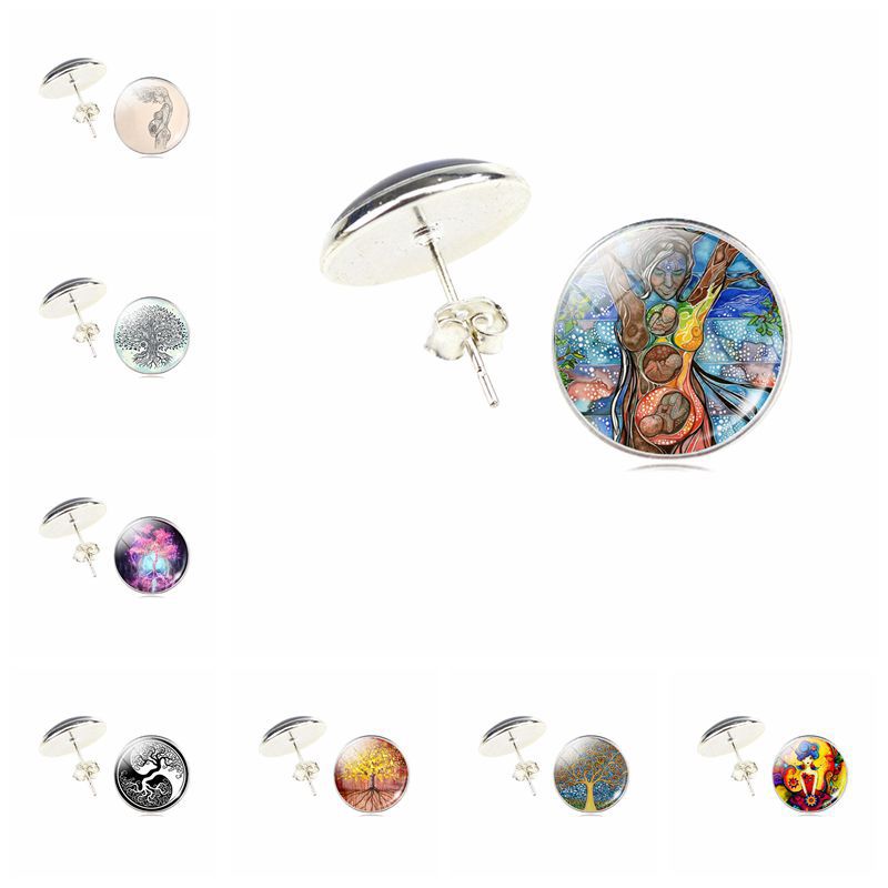 Gemstone glass earrings