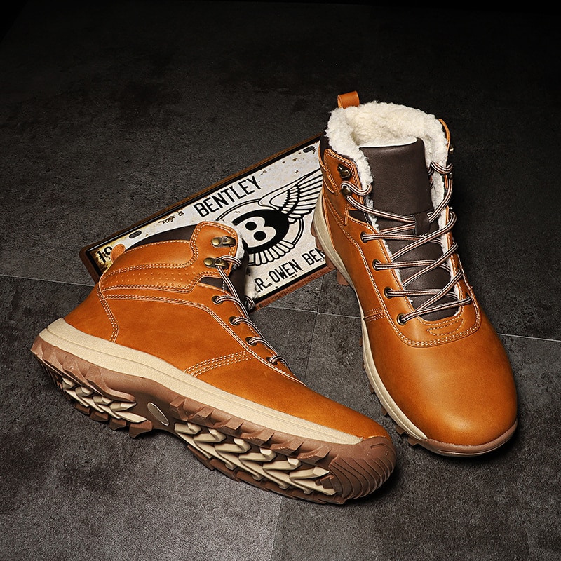 Outdoor warm cotton sports plus velvet hiking shoes