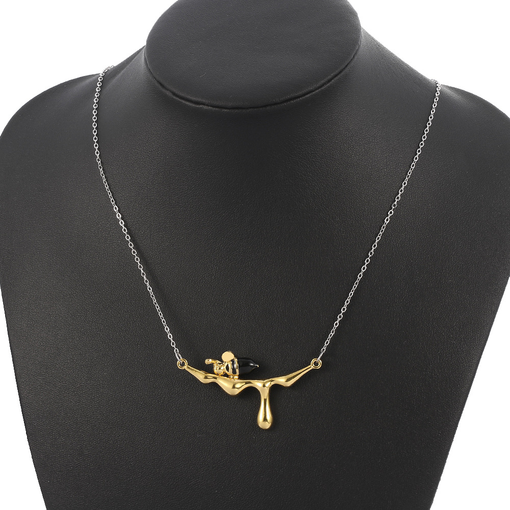 Bee and dripping honey necklace