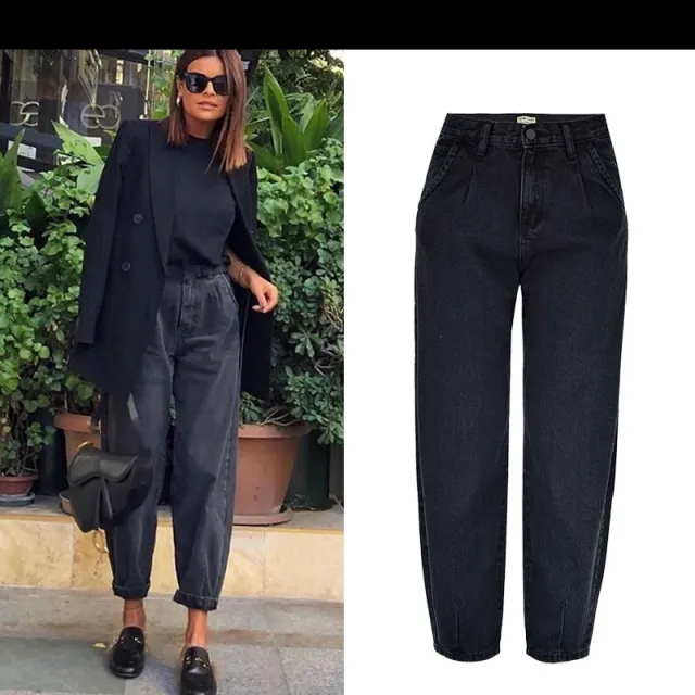 Loose denim trousers Black - Shop at LoveMi