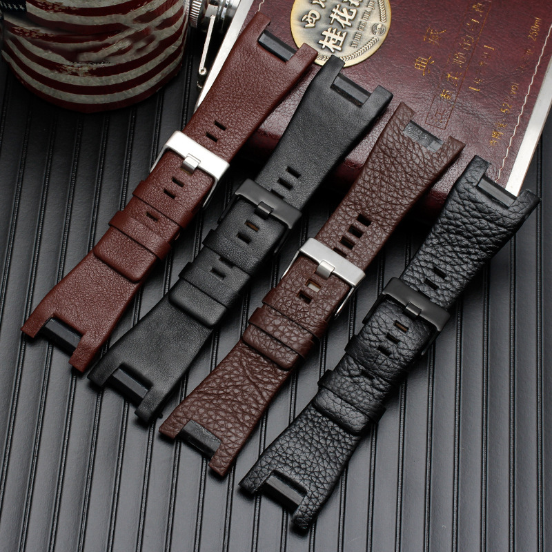Lychee pattern cowhide strap