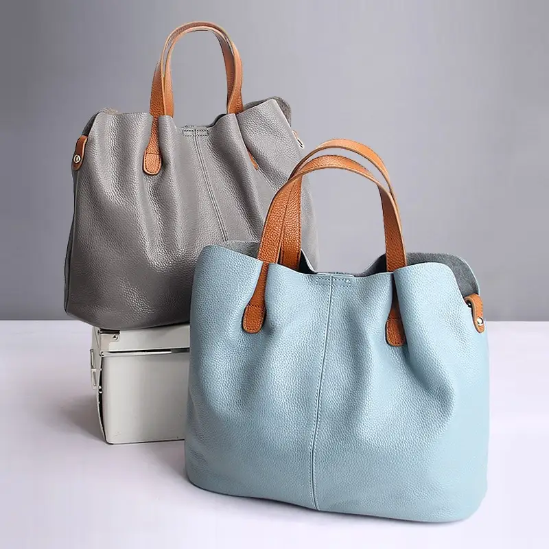 Leather Bag Women's Mother Bag Soft Tote Bag