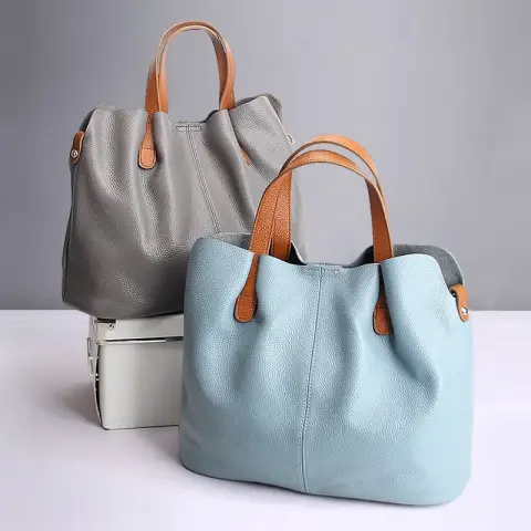 Leather Bag Women's Mother Bag Soft Tote Bag
