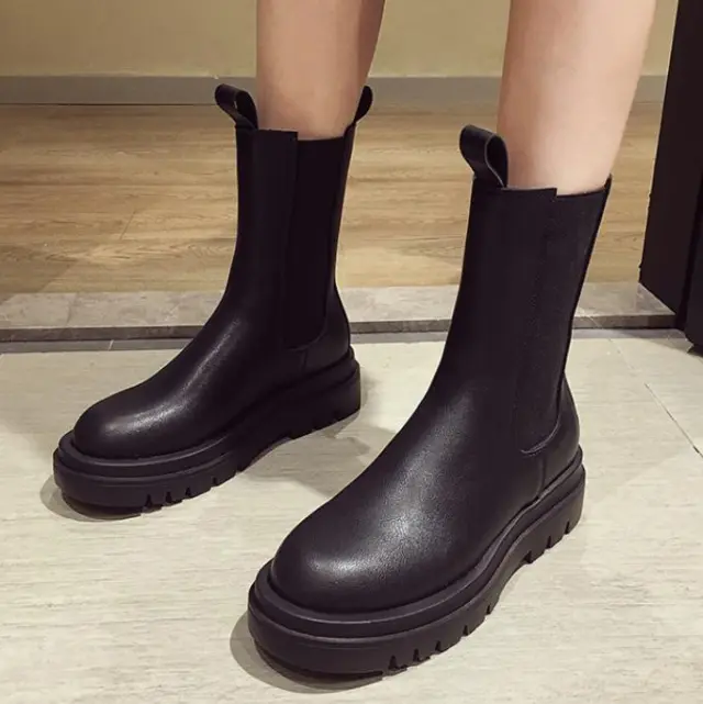 Thick soled short boots all match winter Black - Shop at LoveMi