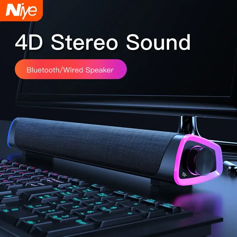 Compatible with Apple, 4D Computer Speaker Bar
