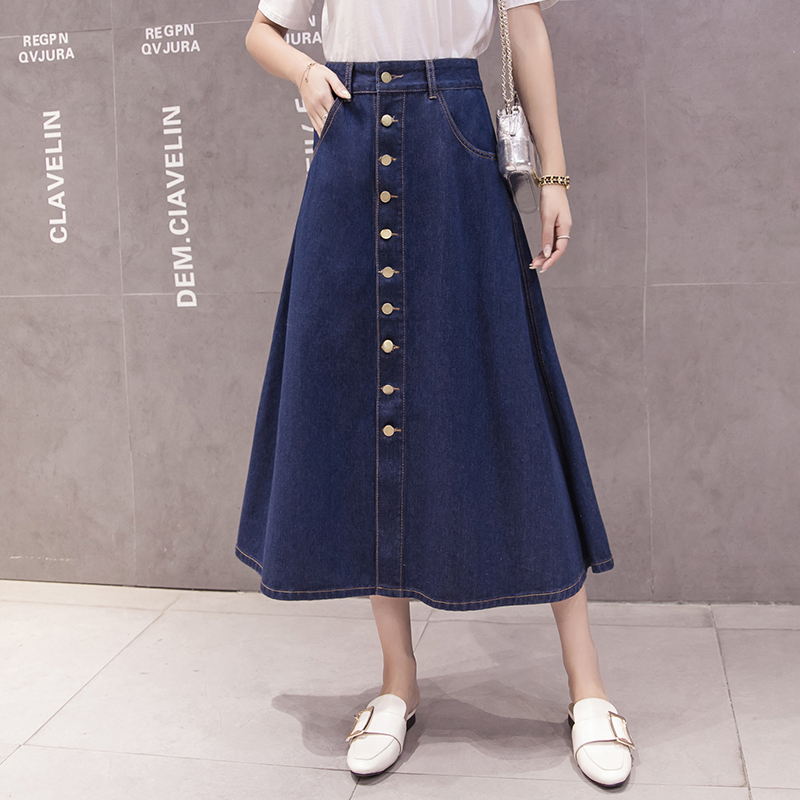 A-line skirt women mid-length