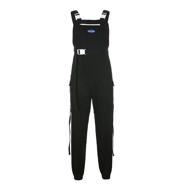 Detachable buckle lace up embroidered pants Black - Shop at LoveMi
