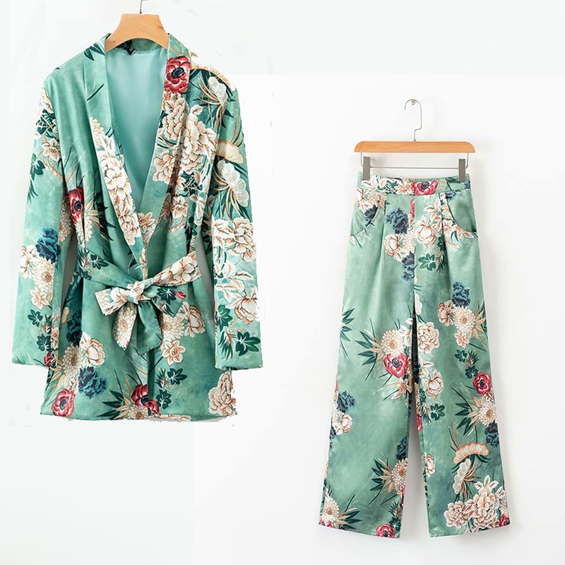 Blazer wide leg pants suit