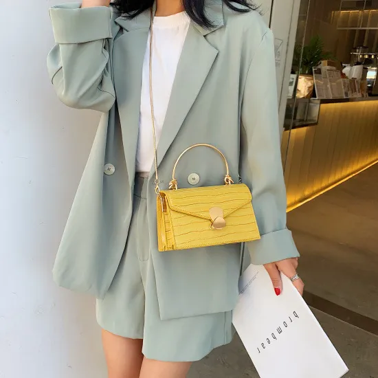 Western style popular small square bag Yellow - Shop at LoveMi