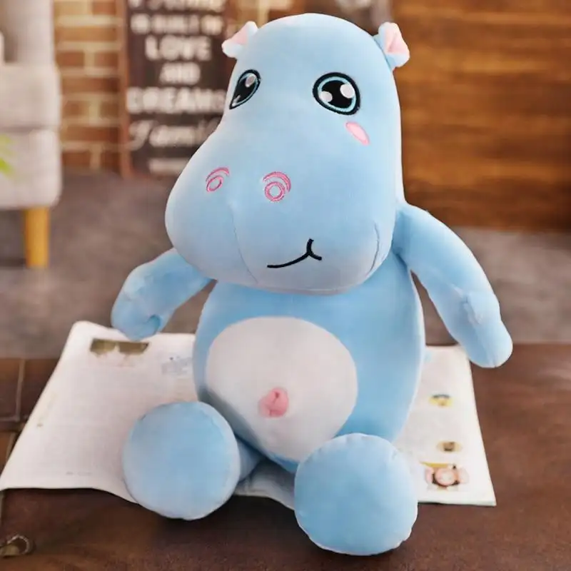 Hippo plush pillow
