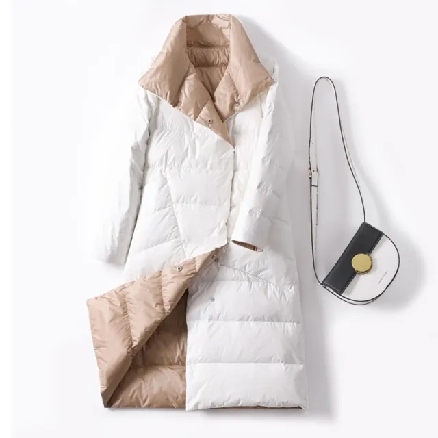 Extended down jacket Creamy White - Shop at LoveMi