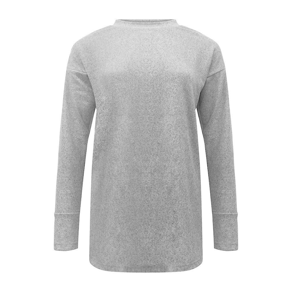 Casual high neck solid color long sleeve sweater