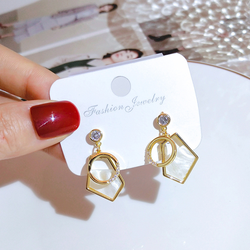 Fritillary Geometric Circle Diamond Earrings