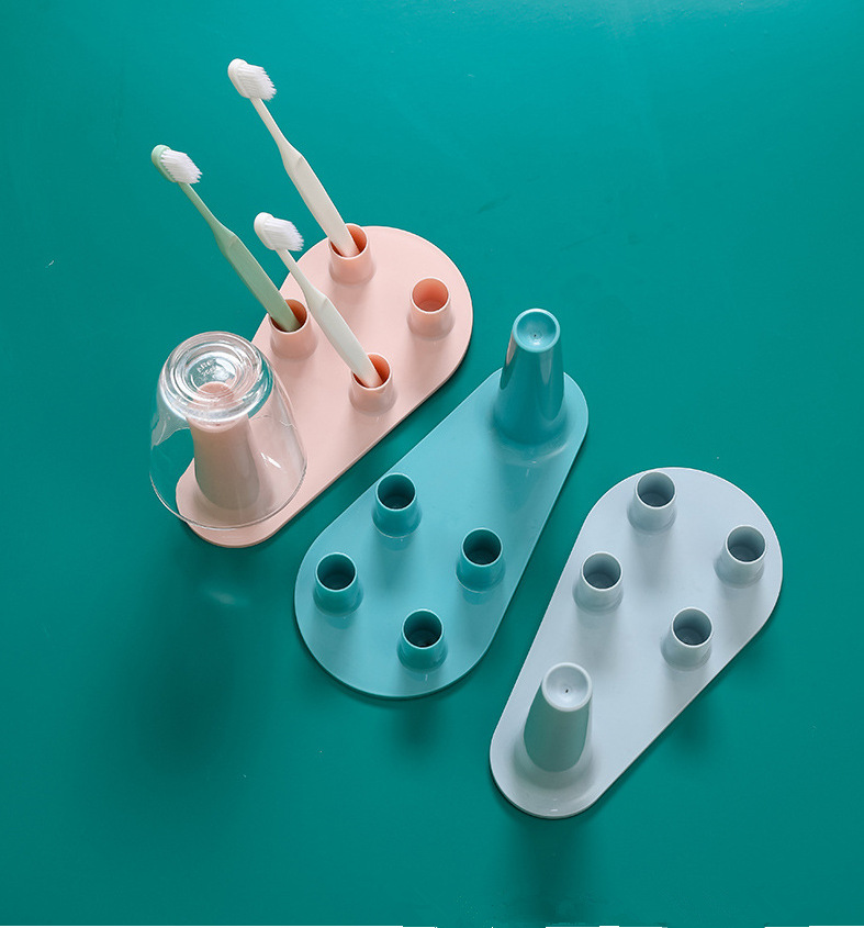 Bathroom washstand toothbrush storage rack mouthwash