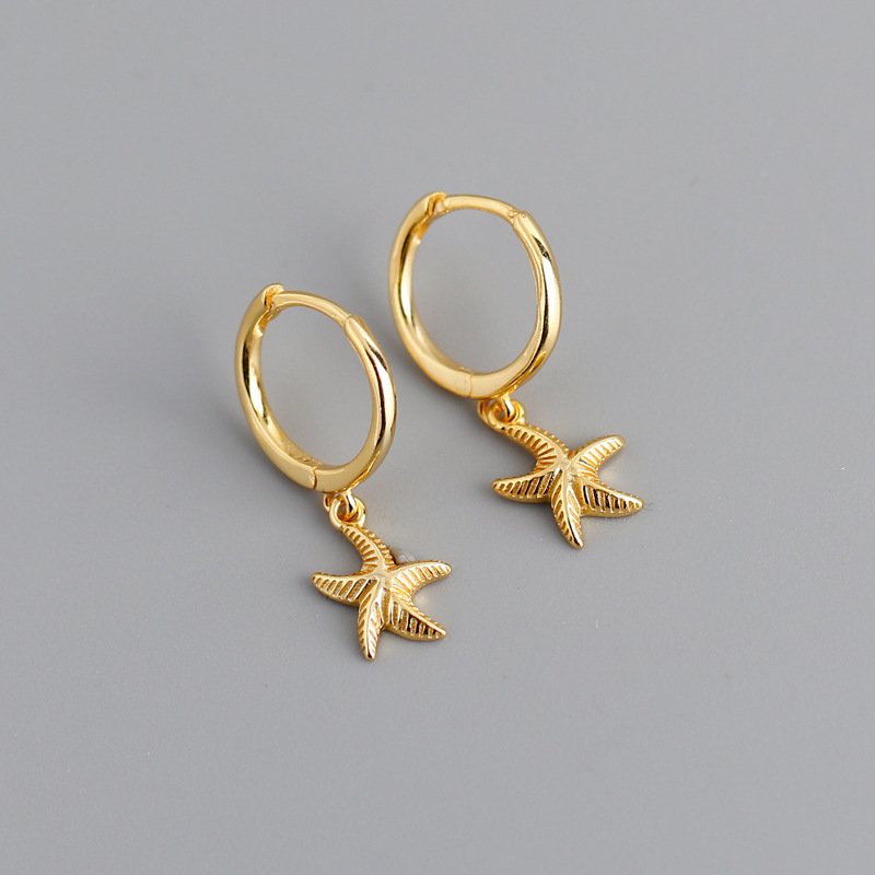 Island style starfish s925 silver earring