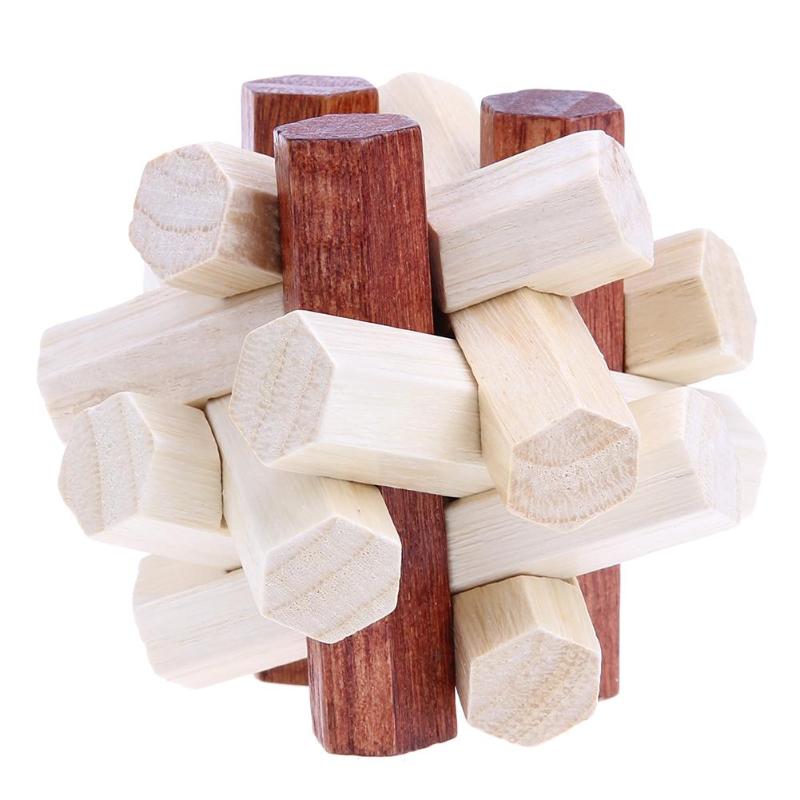 Kongming 3D Wooden Puzzles Luban Lock Chinese Unisex Geometric Shape