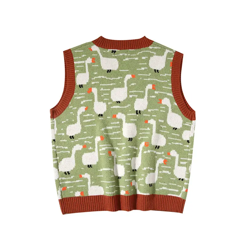 Little duck pattern sweater vest vest