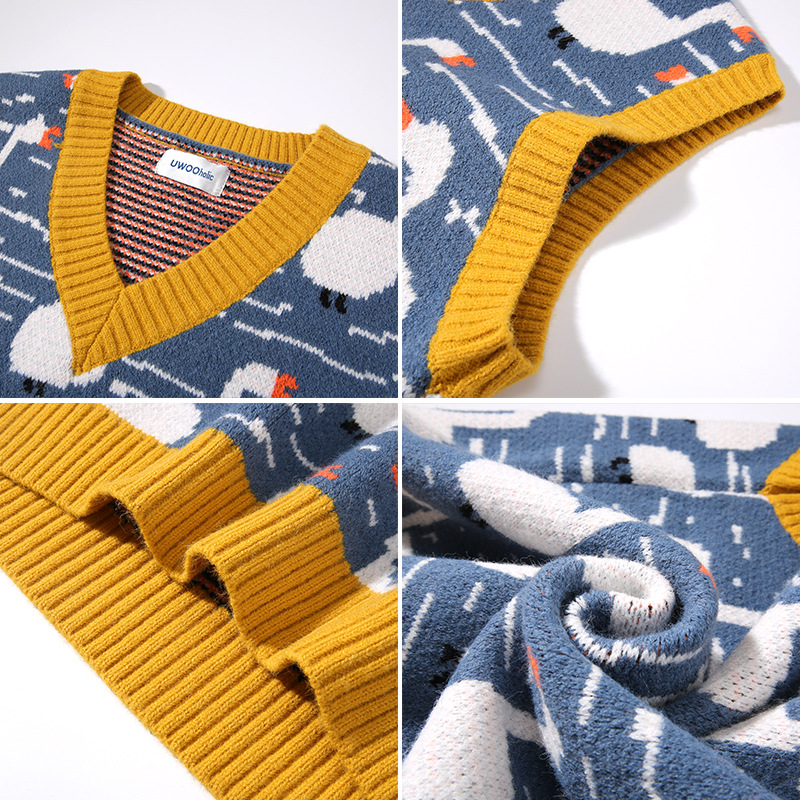 Little duck pattern sweater vest vest