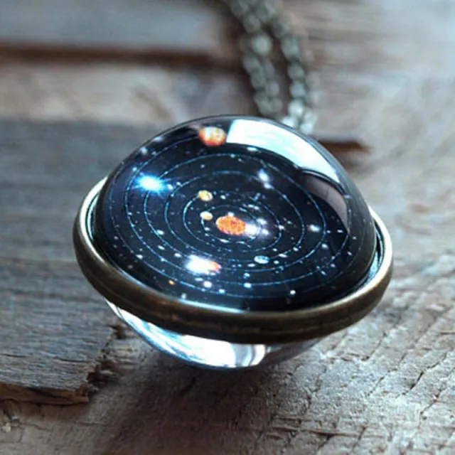 Double sided glass star necklace Blue - Shop at LoveMi