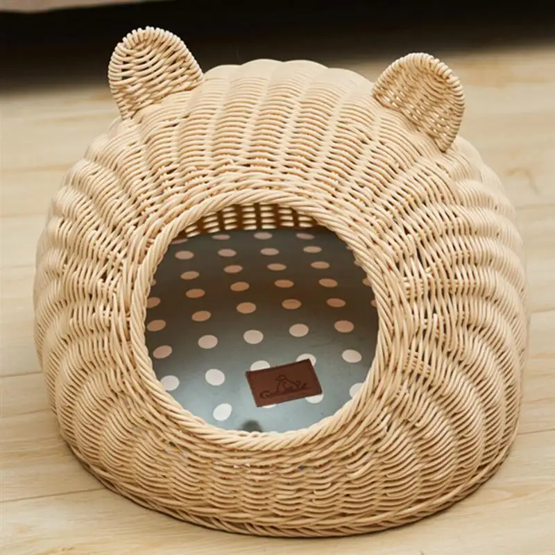 Cat nest rattan woven