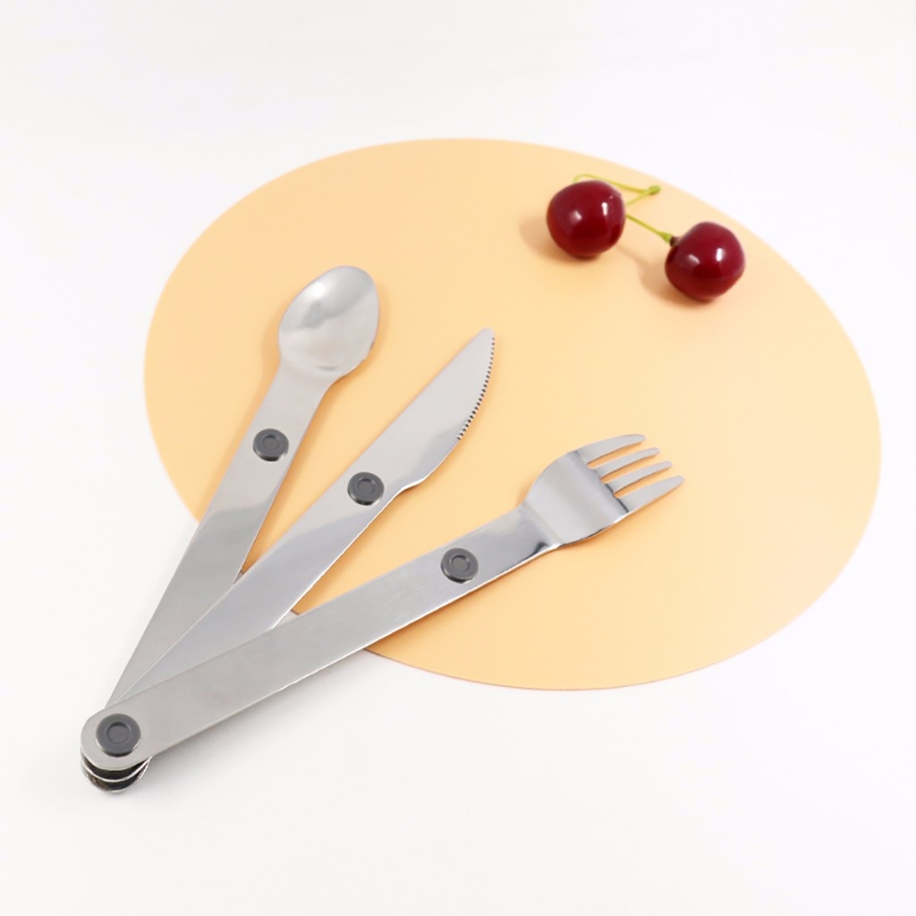 Stainless steel cutlery portable set