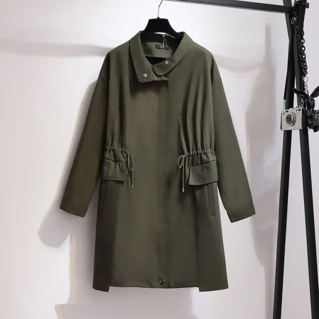 Trench coat jacket Military Green - Shop at LoveMi