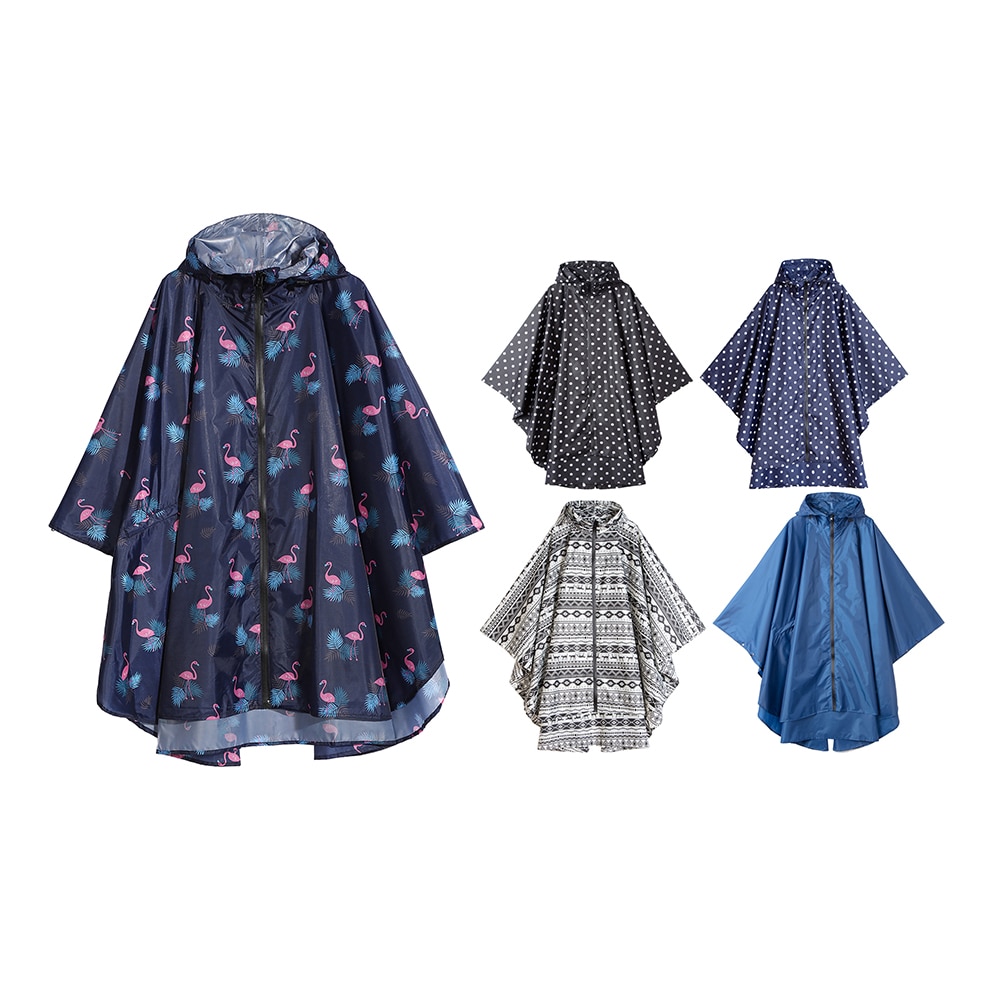 Hiking windbreaker raincoat poncho (Green grid)