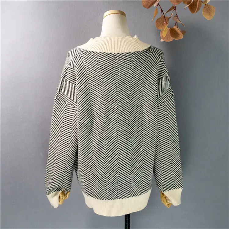 Striped cardigan sweater