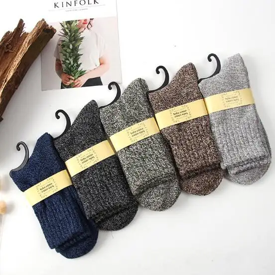 Winter Terry Wool Socks Men