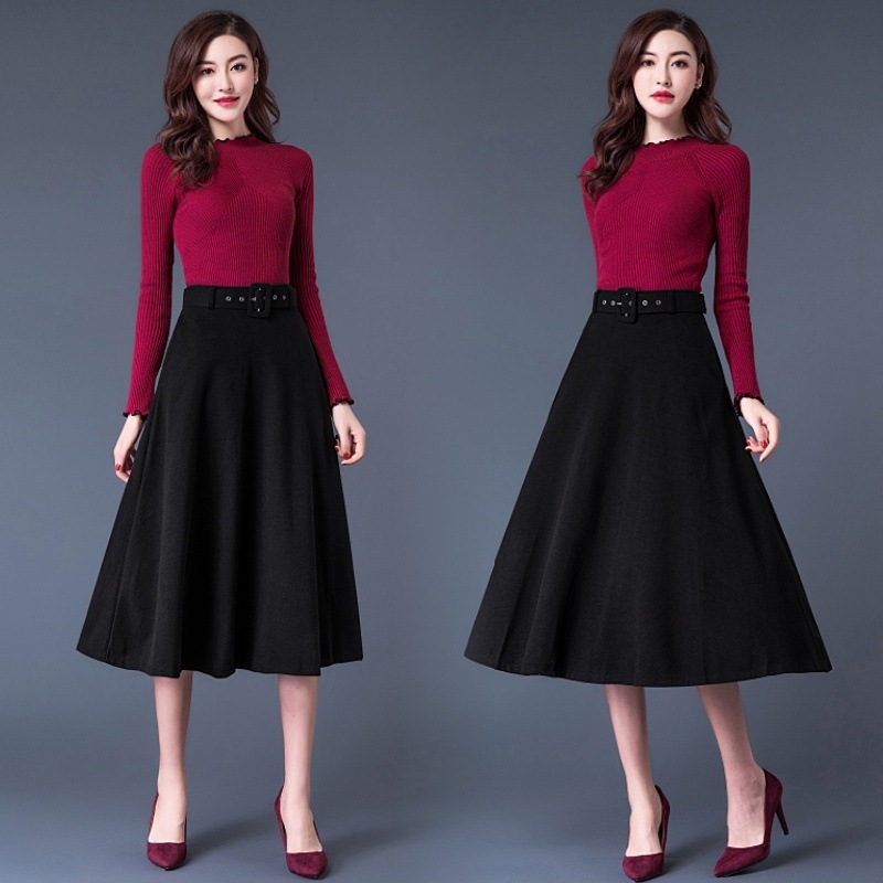 Woolen big skirt