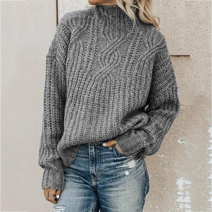 Turtleneck twist knit top