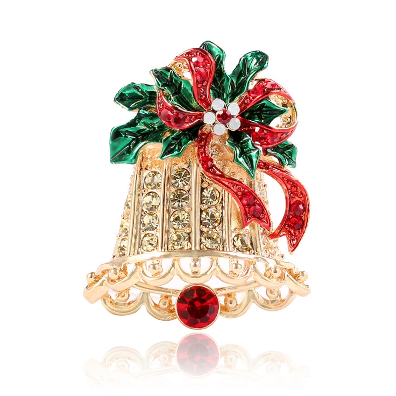 Creative Christmas Bell Brooch Gold - Shop at LoveMi