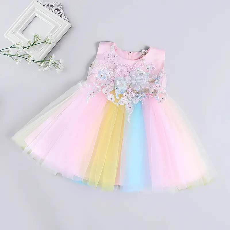 Baby Girl Floral Lace Princess Dress for Party and Special Occasions