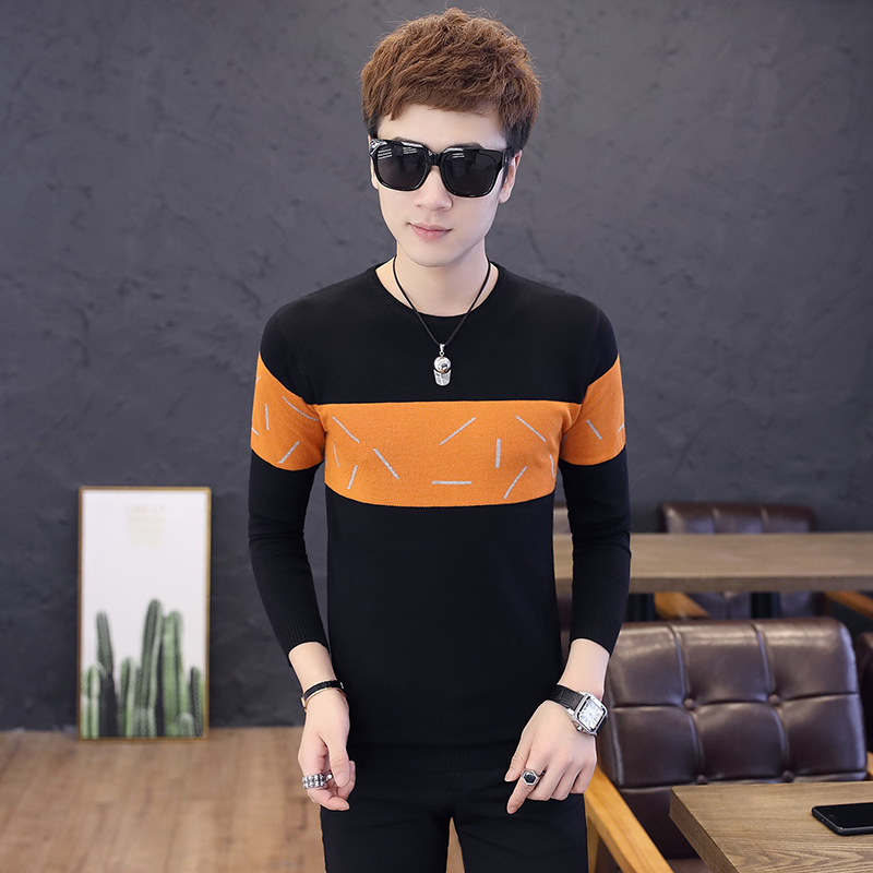 Slim-fit color block sweater