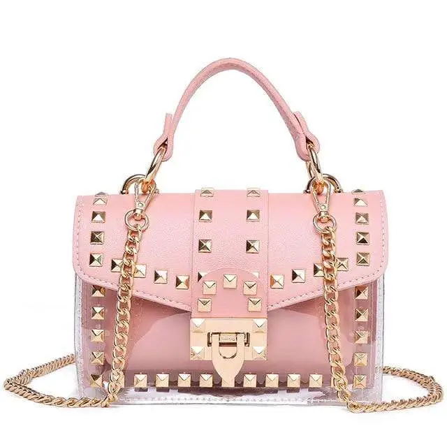 Transparent studded shoulder bag - Transparent