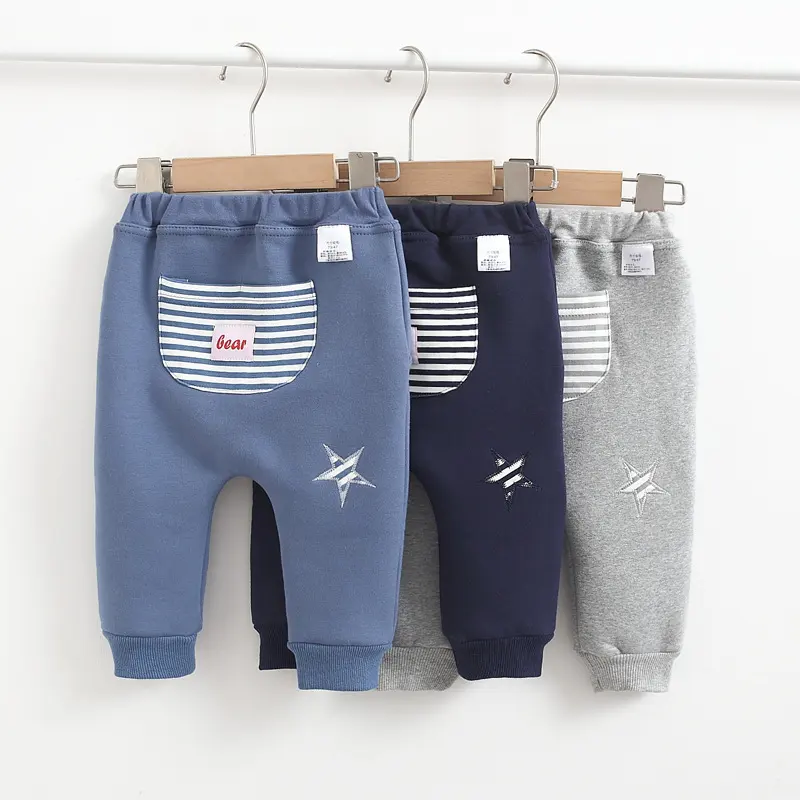 Plush Cartoon Embroidered Warm Pants
