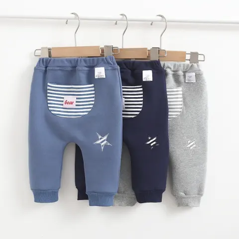 Plush Cartoon Embroidered Warm Pants