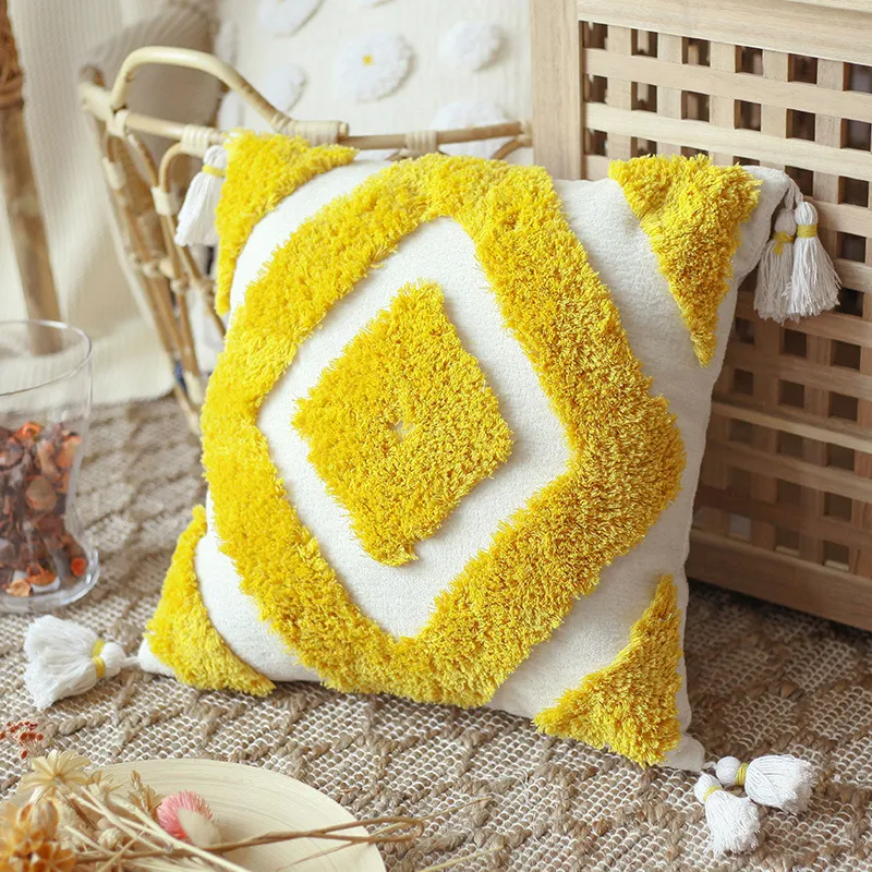 Nordic Pillow Ins Style Moroccan Bohemian Pillow - Yellow