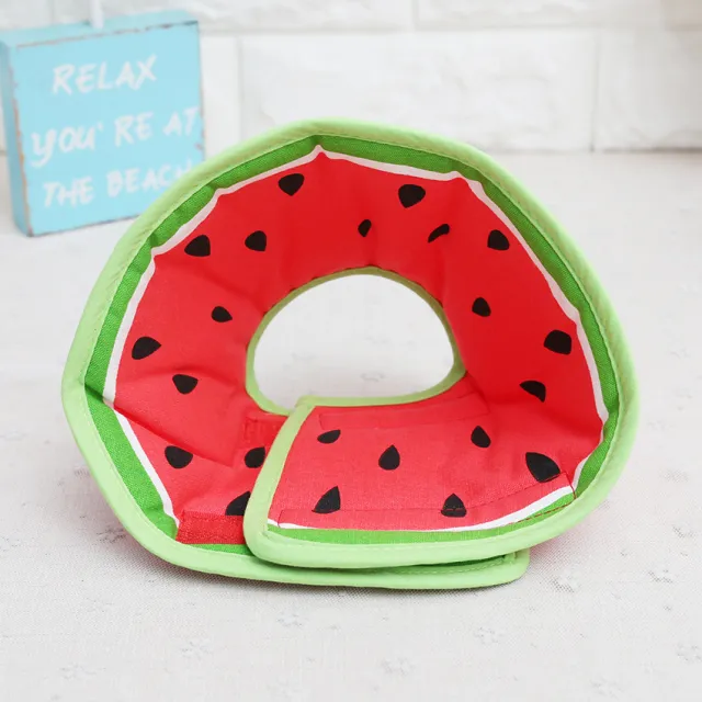 Lovely Cartoon Fruit Donut Pet Dog Collar Padded Comfortable Surgery Recovery Adjustable Elizabethan Collars For Dog Watermelon - Shop at LoveMi