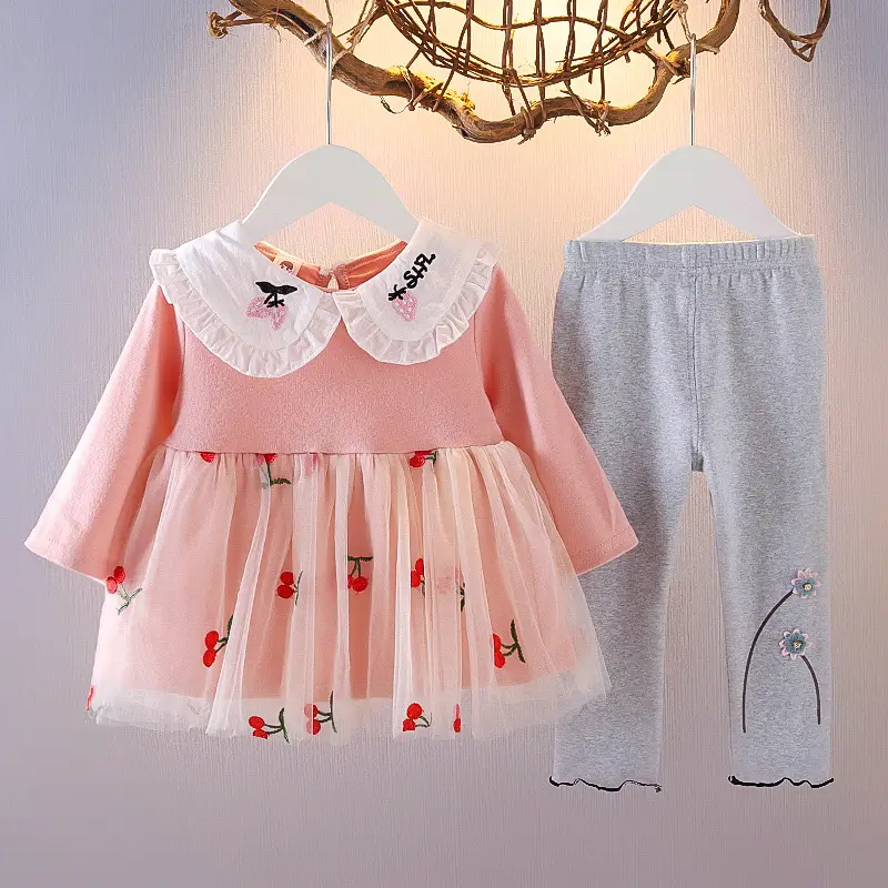 Children's lapel cherry dress