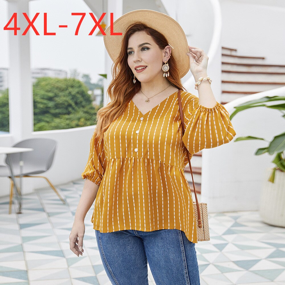 Skinny V-neck striped shirt